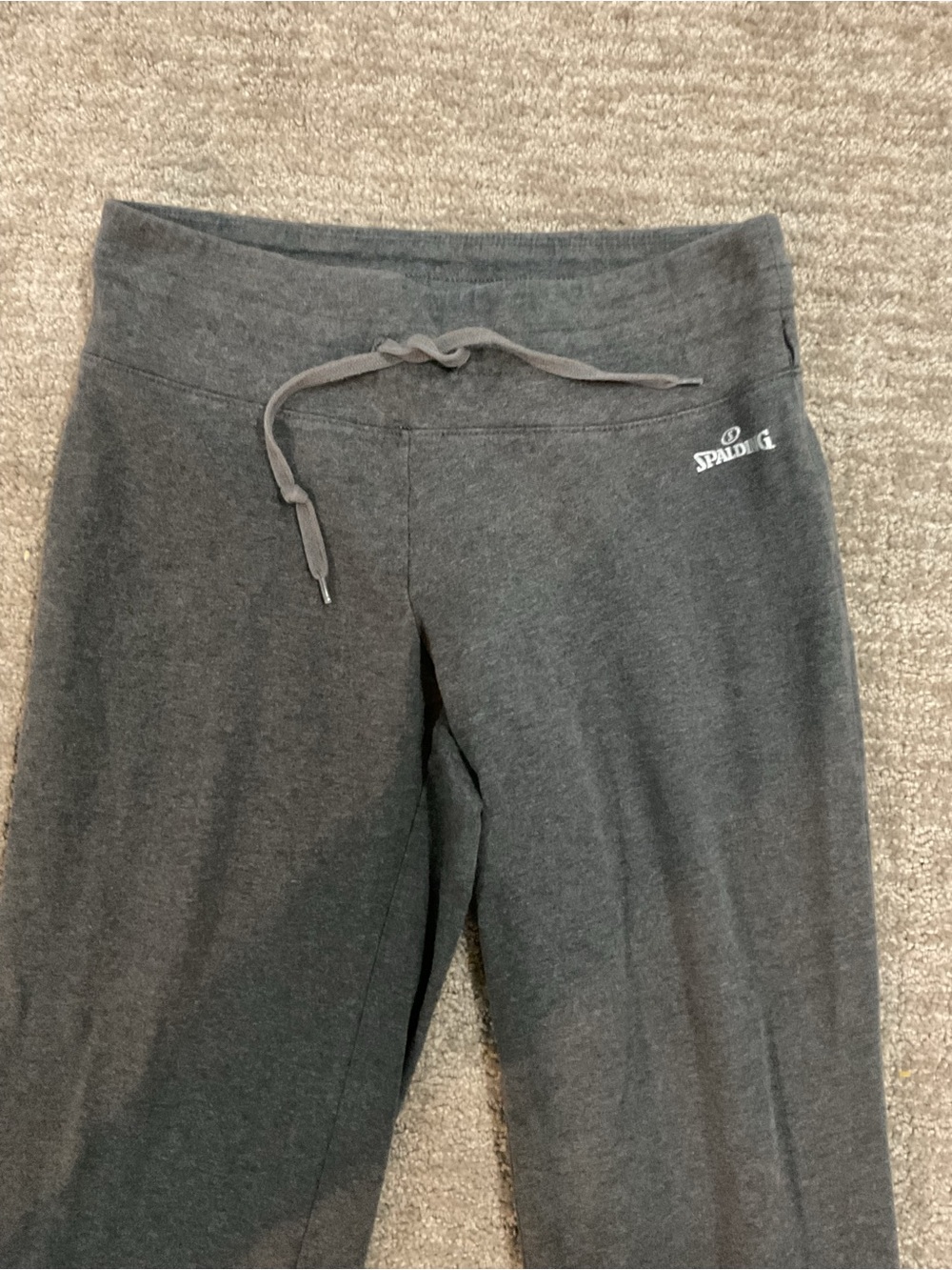 Spalding Charcoal Gray Fleece Jogger Pants with Branded Waist Tag